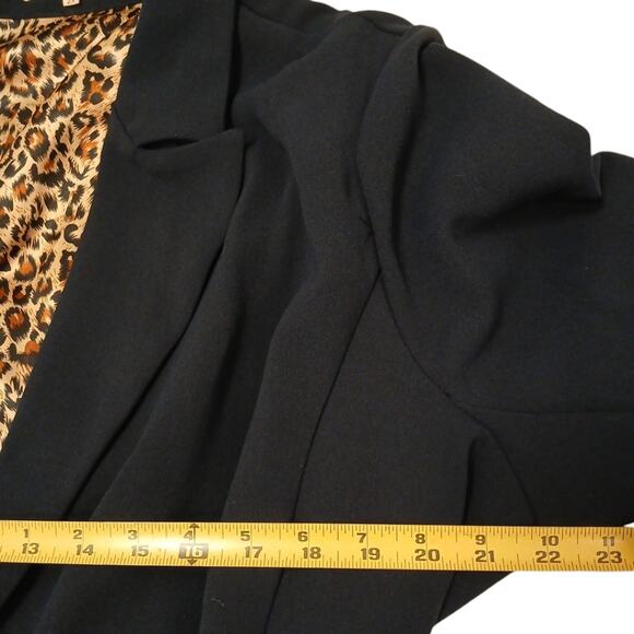 Standards & Practices Blazer Trench Sz 2X Navy Blue Long Coat Jacket Wrap Modern - Picture 10 of 15